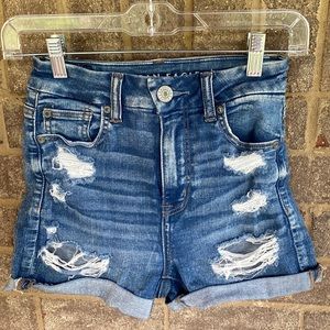 American eagle women’s curvy high rise  shortie shorts. Like new.